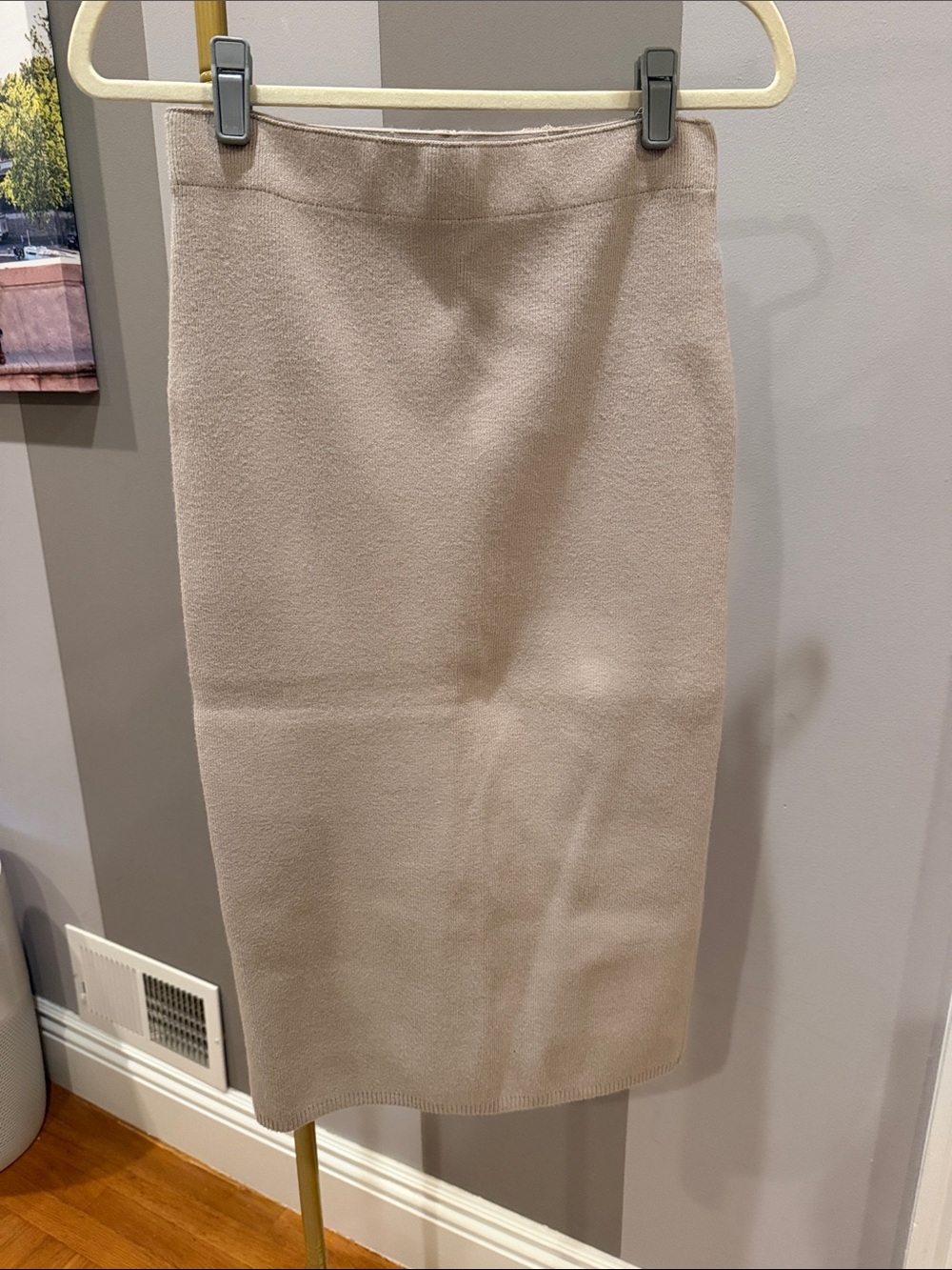 OAK + FORT Neutral Beige Knee-Length Pencil Skirt